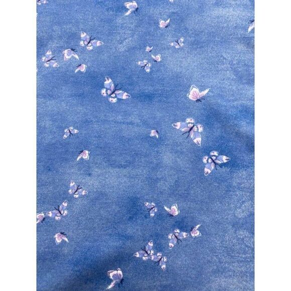 Croft & Barrow Blue Butterfly Long Sleeve Layered Look Top Sz PXL - Picture 4 of 6